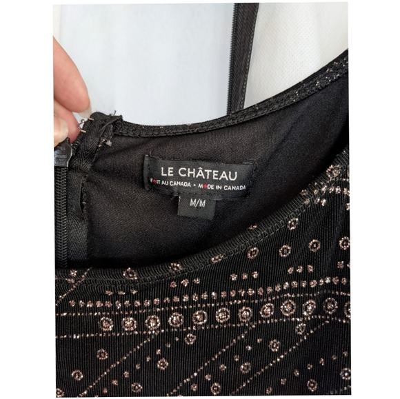 Le Chateau Black Glitter Dress - Picture 3 of 4